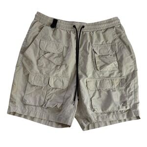 PACSUN Cargo‎ Shorts Tan Mens Size L Pockets Drawstring Elastic Waist